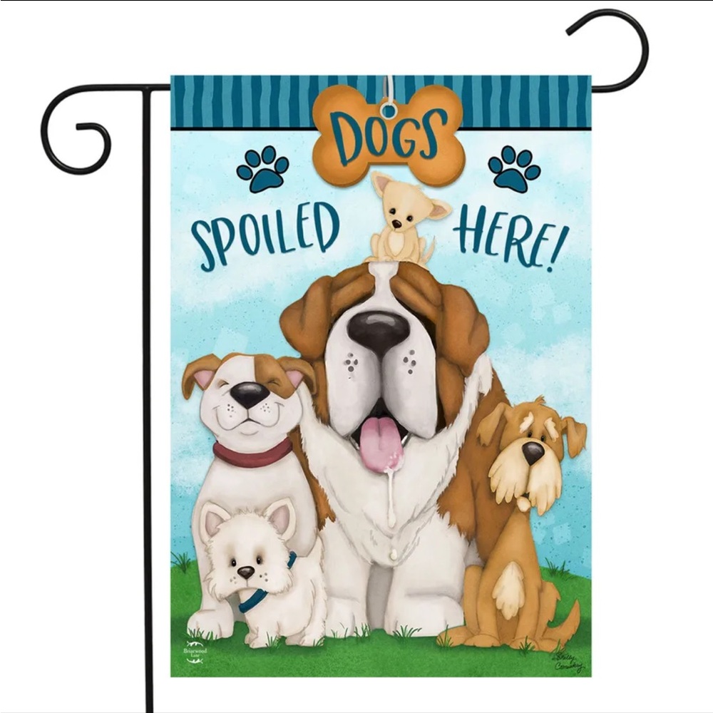 Garden Flag-Dogs Spoiled Here